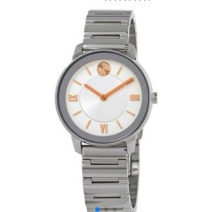 Movado bold Silver white dial ladies watch